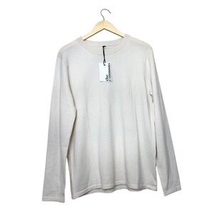 The Commons Mens Merino Wool Crewneck Sweater Cream White Medium NWT